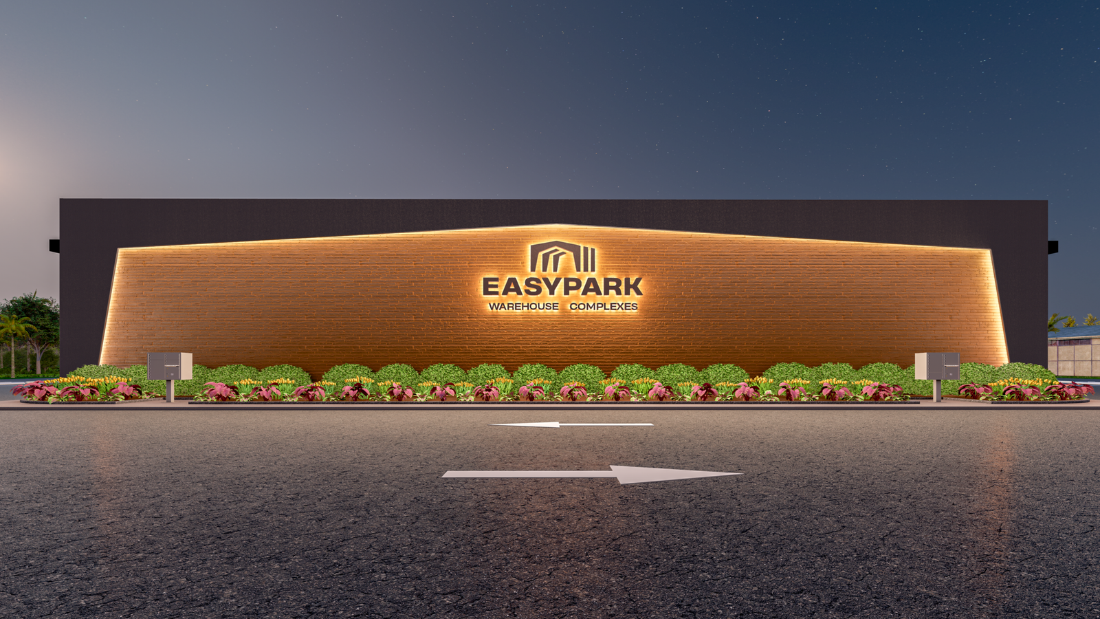 Easypark Night Front View